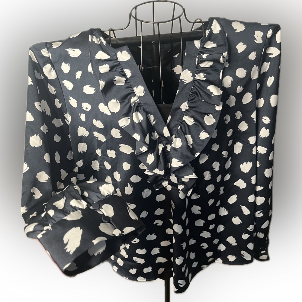 Classy J. Crew navy and white dress, work or party shirt. 3X